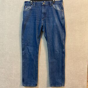 Wrangler Jeans Mens 38x34 Blue 47MWZ Regular Fit Cowboy Cut Denim Distressed Y2K